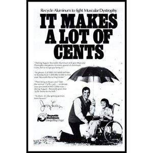 1978 Reynolds Aluminum Recycling Vintage Print Ad Jerry Lewis Telethon Kids